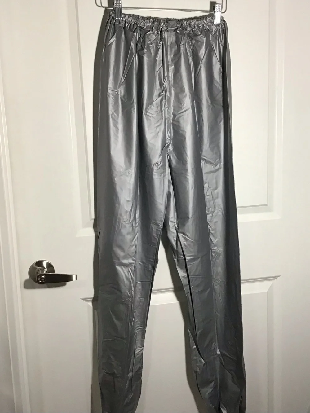 Men's Metallic Silver Sauna Pants Size S-M no pockets